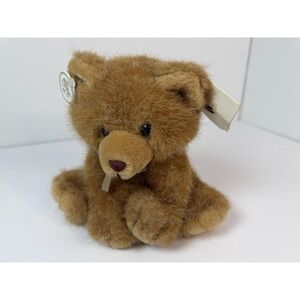 Russ Teddy Bear Sugarplum 8" Sitting Plush Stuffed Animal Soft N Suede Tie Tag